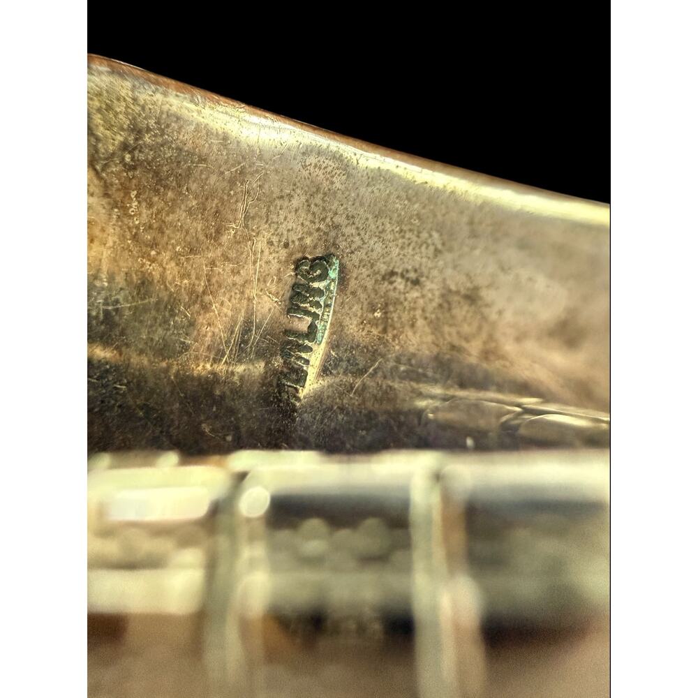 Vintage Benny Ramone Navajo Sterling Silver Malachite Watch Tips Southwest Cuff - Picture 5 of 7